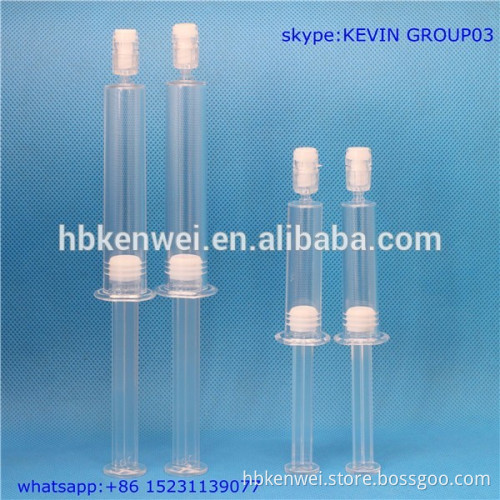 3ml 5ml 10ml cosmetic plastic tube colorful syringe bottle with Push rod and top cover